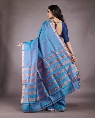 Resham Shilpi Exclusive Pure Silk Saree – Solid Color with Elegant Zari Border | Traditional & Timeless Elegance