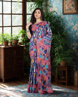 Resham Shilpi Exclusive Tussar Stitch Saree – Intricate Craftsmanship and Timeless Elegance