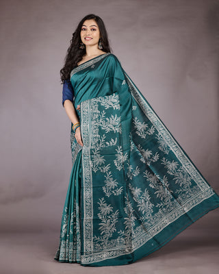 Resham Shilpi Exclusive Block Printed Mulberry Silk Saree – Luxury Handcrafted Tradition