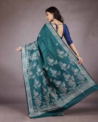 Resham Shilpi Exclusive Block Printed Mulberry Silk Saree – Luxury Handcrafted Tradition