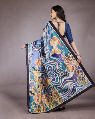 Resham Shilpi Silk Hand Batik Saree – Elegant Traditional Artistry with Handcrafted Design
