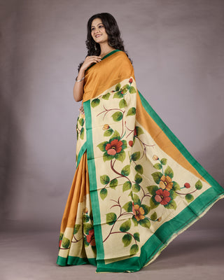 Resham Shilpi Exclusive Hand Painted Mulberry Silk Saree – Artistic Elegance in Every Thread