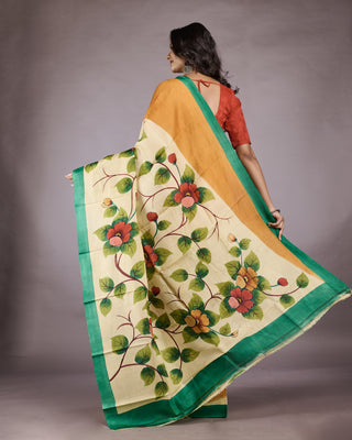 Resham Shilpi Exclusive Hand Painted Mulberry Silk Saree – Artistic Elegance in Every Thread