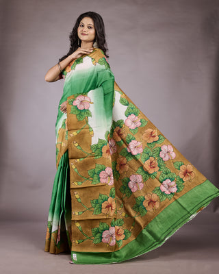 Resham Shilpi Exclusive Hand Painted Mulberry Silk Saree – Artistic Elegance in Every Thread