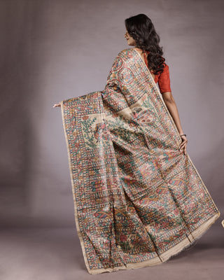 Resham Shilpi Exclusive Hand Painted Tussar Silk Saree – Artistic Elegance for Every Occasion