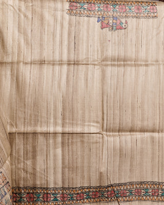 Resham Shilpi Exclusive Hand Painted Tussar Silk Saree – Artistic Elegance for Every Occasion