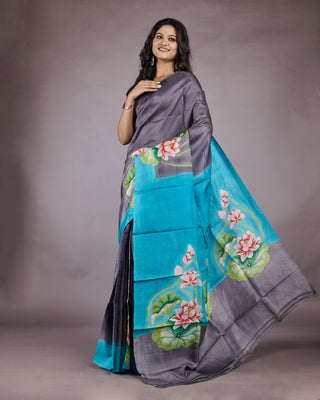 Resham Shilpi Exclusive Hand Painted Mulberry Silk Saree – Artistic Elegance in Every Thread