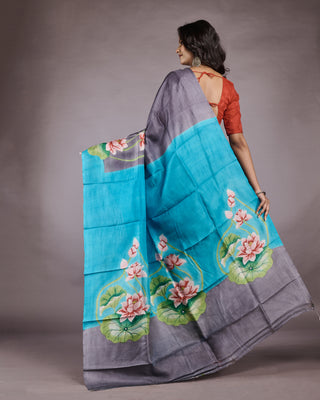 Resham Shilpi Exclusive Hand Painted Mulberry Silk Saree – Artistic Elegance in Every Thread