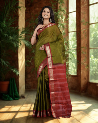 Resham Shilpi Exclusive Handwoven Cotton Saree – Traditional Elegance in Every Thread