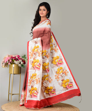 Resham Shilpi Exclusive Hand Painted Mulberry Silk Saree – Artistic Elegance in Every Thread
