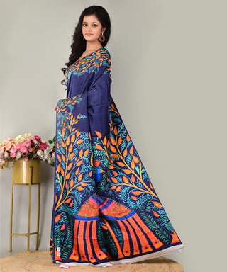 Resham Shilpi Exclusive Block Printed Mulberry Silk Saree – Luxury Handcrafted Tradition