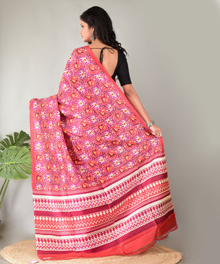 Resham Shilpi Exclusive Block Printed Mulberry Silk Saree – Luxury Handcrafted Tradition