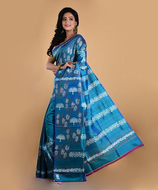 Resham Shilpi Elegant Silk Block Printed Saree