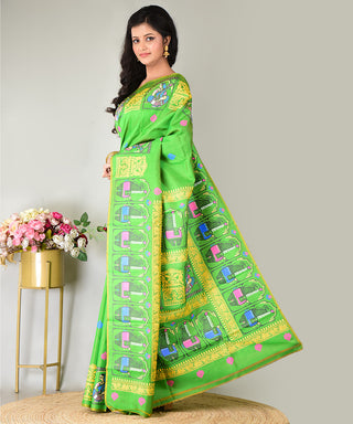Resham Shilpi Exclusive Block Printed Mulberry Silk Saree – Luxury Handcrafted Tradition