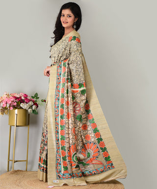 Resham Shilpi Exclusive Handwoven Tussar Gicha Silk Saree – Elegant Traditional Drape