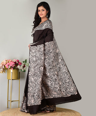 Resham Shilpi Silk Hand Batik Saree – Elegant Traditional Artistry with Handcrafted Design