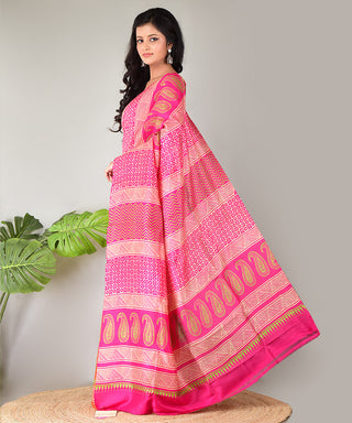 Resham Shilpi Exclusive Block Printed Mulberry Silk Saree – Luxury Handcrafted Tradition