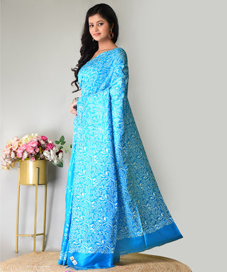 Resham Shilpi Exclusive Block Printed Mulberry Silk Saree – Luxury Handcrafted Tradition
