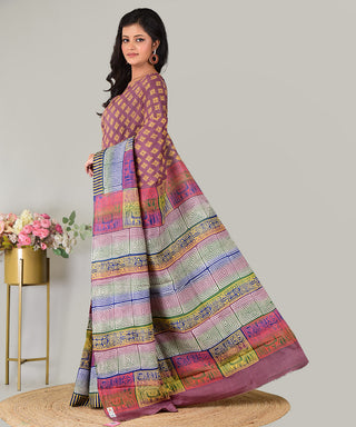 Resham Shilpi Exclusive Block Printed Mulberry Silk Saree – Luxury Handcrafted Tradition