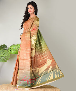 Resham Shilpi Exclusive Block Printed Tussar Silk Saree