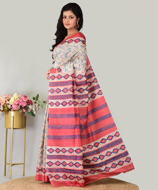 Resham Shilpi Exclusive Block Printed Mulberry Silk Saree – Luxury Handcrafted Tradition