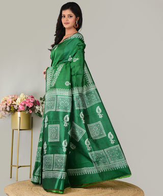 Resham Shilpi Exclusive Block Printed Mulberry Silk Saree – Luxury Handcrafted Tradition