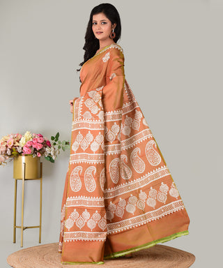Resham Shilpi Exclusive Block Printed Mulberry Silk Saree – Luxury Handcrafted Tradition
