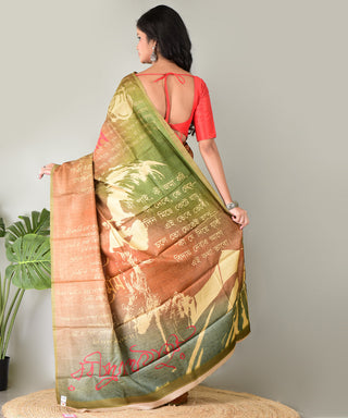 Resham Shilpi Exclusive Block Printed Tussar Silk Saree