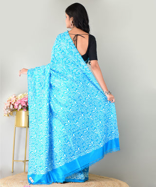 Resham Shilpi Exclusive Block Printed Mulberry Silk Saree – Luxury Handcrafted Tradition