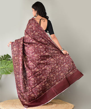 Resham Shilpi Exclusive Block Printed Mulberry Silk Saree – Luxury Handcrafted Tradition