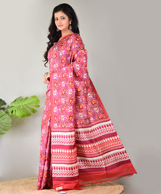 Resham Shilpi Exclusive Block Printed Mulberry Silk Saree – Luxury Handcrafted Tradition