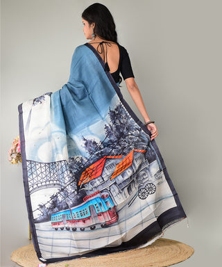 Resham Shilpi Exclusive Hand Painted Mulberry Silk Saree – Artistic Elegance in Every Thread