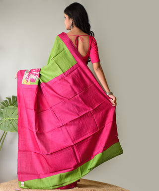 Resham Shilpi Exclusive Block Printed Tussar Silk Saree