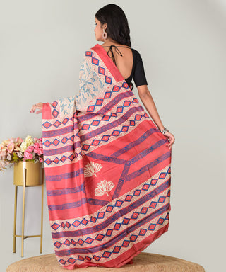 Resham Shilpi Exclusive Block Printed Mulberry Silk Saree – Luxury Handcrafted Tradition