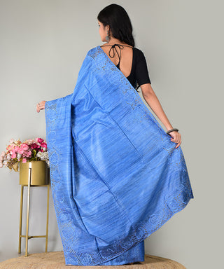 Resham Shilpi Exclusive Tussar Stitch Saree – Intricate Craftsmanship and Timeless Elegance