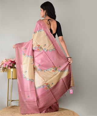 Resham Shilpi Exclusive Hand Painted Tussar Silk Saree – Artistic Elegance for Every Occasion