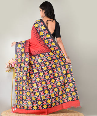 Resham Shilpi Exclusive Block Printed Mulberry Silk Saree – Luxury Handcrafted Tradition