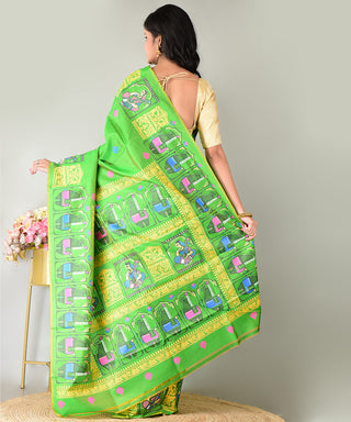 Resham Shilpi Exclusive Block Printed Mulberry Silk Saree – Luxury Handcrafted Tradition