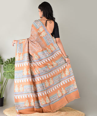 Resham Shilpi Exclusive Block Printed Mulberry Silk Saree – Luxury Handcrafted Tradition