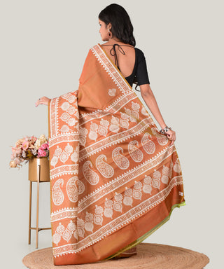 Resham Shilpi Exclusive Block Printed Mulberry Silk Saree – Luxury Handcrafted Tradition