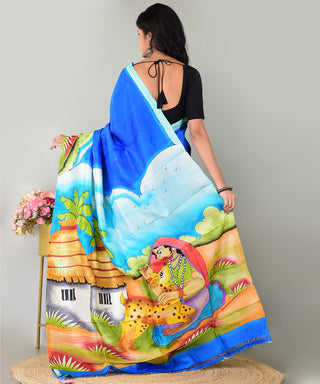 Resham Shilpi Exclusive Hand Painted Mulberry Silk Saree – Artistic Elegance in Every Thread