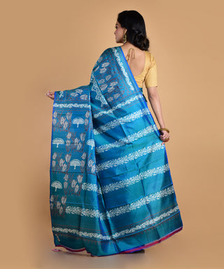 Resham Shilpi Elegant Silk Block Printed Saree