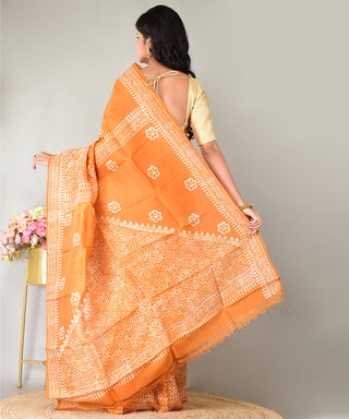 Resham Shilpi Exclusive Block Printed Mulberry Silk Saree – Luxury Handcrafted Tradition