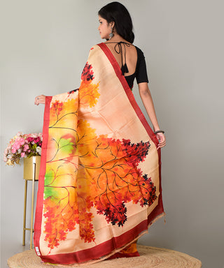 Resham Shilpi Exclusive Hand Painted Mulberry Silk Saree – Artistic Elegance in Every Thread