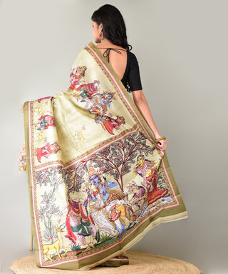 Resham Shilpi Exclusive Block Printed Mulberry Silk Saree – Luxury Handcrafted Tradition