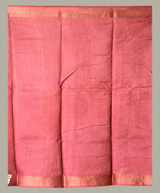 Resham Shilpi Exclusive Block Printed Tussar Saree with Zari Border