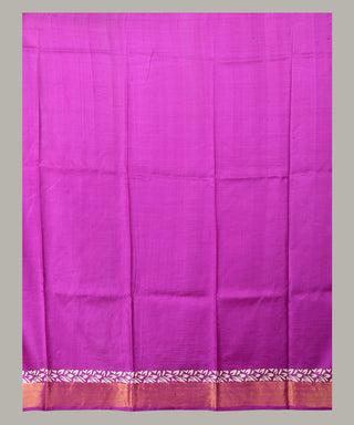 Resham Shilpi Exclusive Hand Block Printed Mulberry Silk Saree with Zari Border | Traditional Indian Silk Saree for Festive & Wedding Wear
