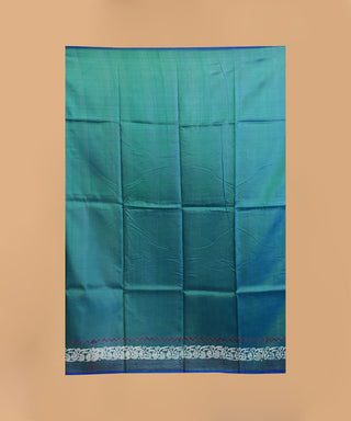 Resham Shilpi Elegant Teal Blue Silk Block Printed Saree