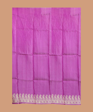 Resham Shilpi Elegant Polished Purple Silk Block Printed Saree