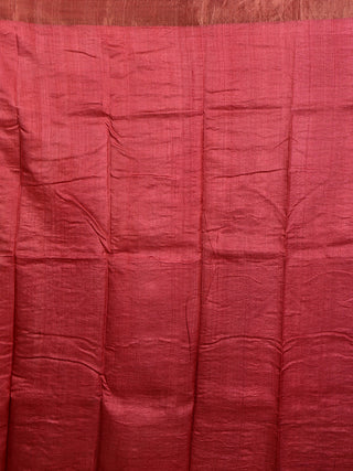 Resham Shilpi Exclusive Block Printed Tussar Saree with Zari Border